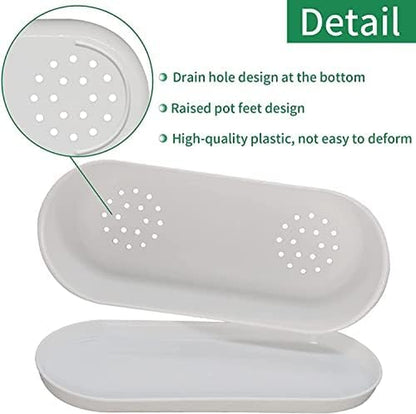 10-Pack Herb Planter with Saucer for Plant Window Box, Plastic Planter with Multiple Drainage Holes and Tray for Home Garden Succulents Modern Decorative Window Planter Box Flower Pots Gardening Pot