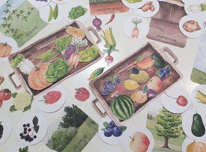 Fruit and Vegetable Sorting Games, Farm Harvest Sorting Games, Montessori Garden Fruit & Vegetable Activities, Where Do They Grow Sorting