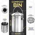 Compost Bin with Lid and 1.3 Gallon Compose Spare Charcoal Filter Utopia Kitchen