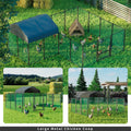 Heavy Duty Metal Chicken Coop Outdoor Metal Walk-in Hen House w Waterproof Cover