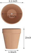 36 Pcs Small Mini Clay Pots 2.1'' Terracotta Pot Clay Ceramic Pottery Planter Cactus Flower Pots Succulent Nursery Pots- Great for Window Boxes, Cactus, Plants, Crafts, Wedding Favors