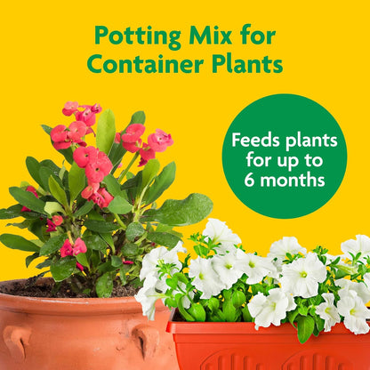 Potting Mix, For Container Plants, Flowers, Vegetables, Annuals, Perennials, Shrubs, Feeds for up to 6 Months, 16. qt., 2-Pack