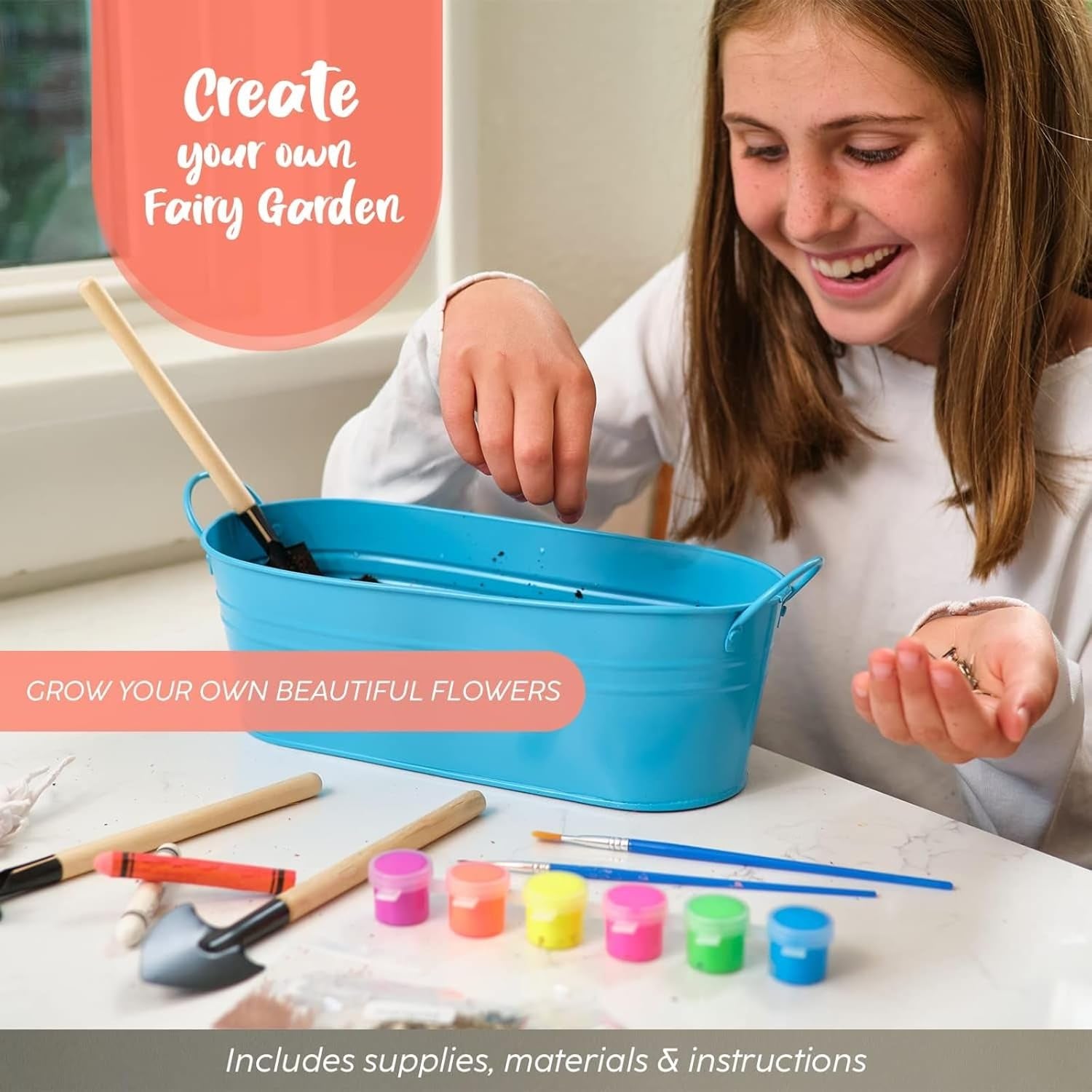 Light up Unicorn Terrarium Kit for Kids - Grow Plant, Castle, Paint Set, Crystal Rock, Fairy Garden Lights, Arts & Crafts, STEM Activities, Birthday Gifts, Toys for Girls Aged 4–12 Yrs