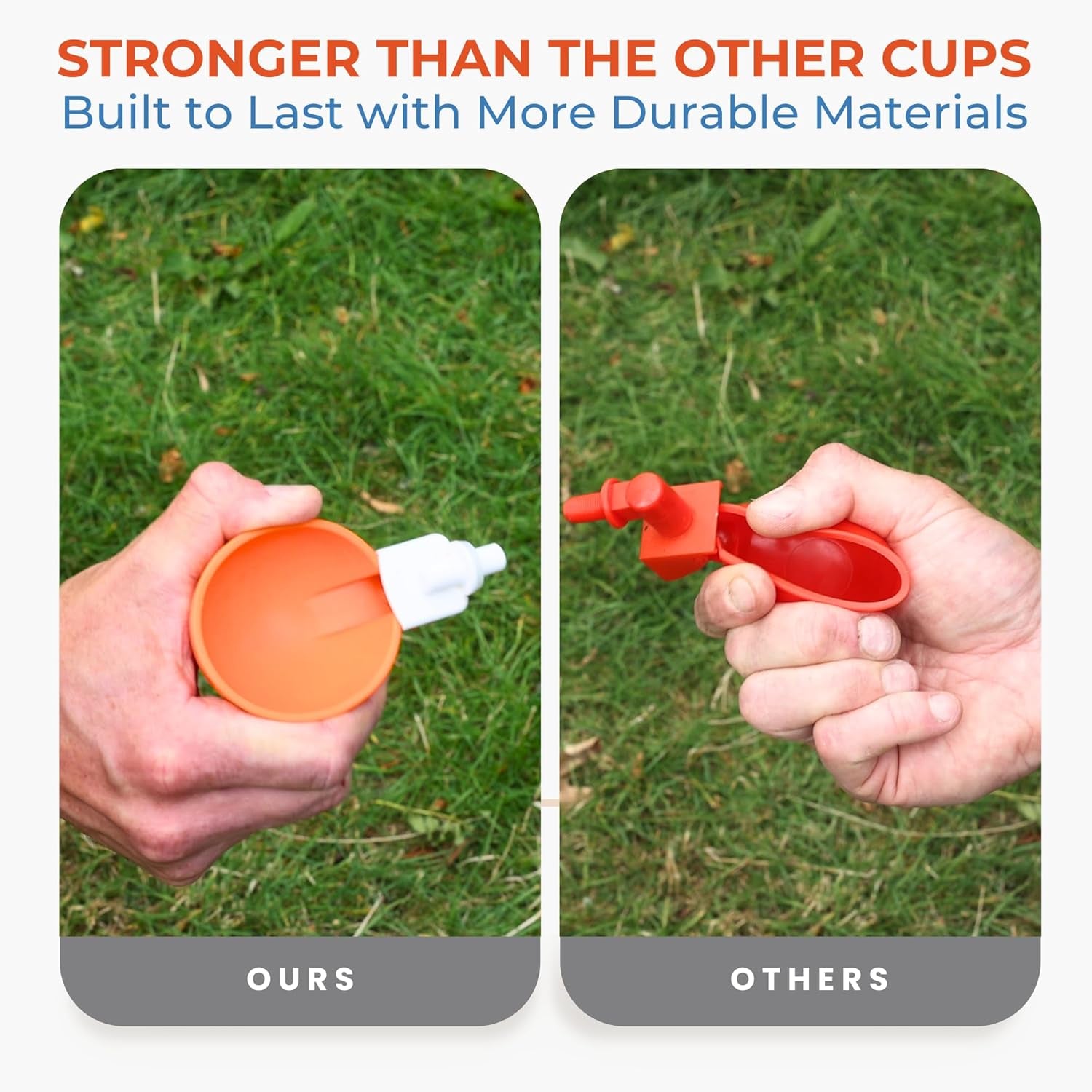 (5 Pack) Lil Clucker Large Automatic Chicken Waterer Cups | Chicken Water Feeder Suitable for Chicks, Duck, Goose, Turkey and Bunny | Poultry Water Feeder Kit (Orange)…