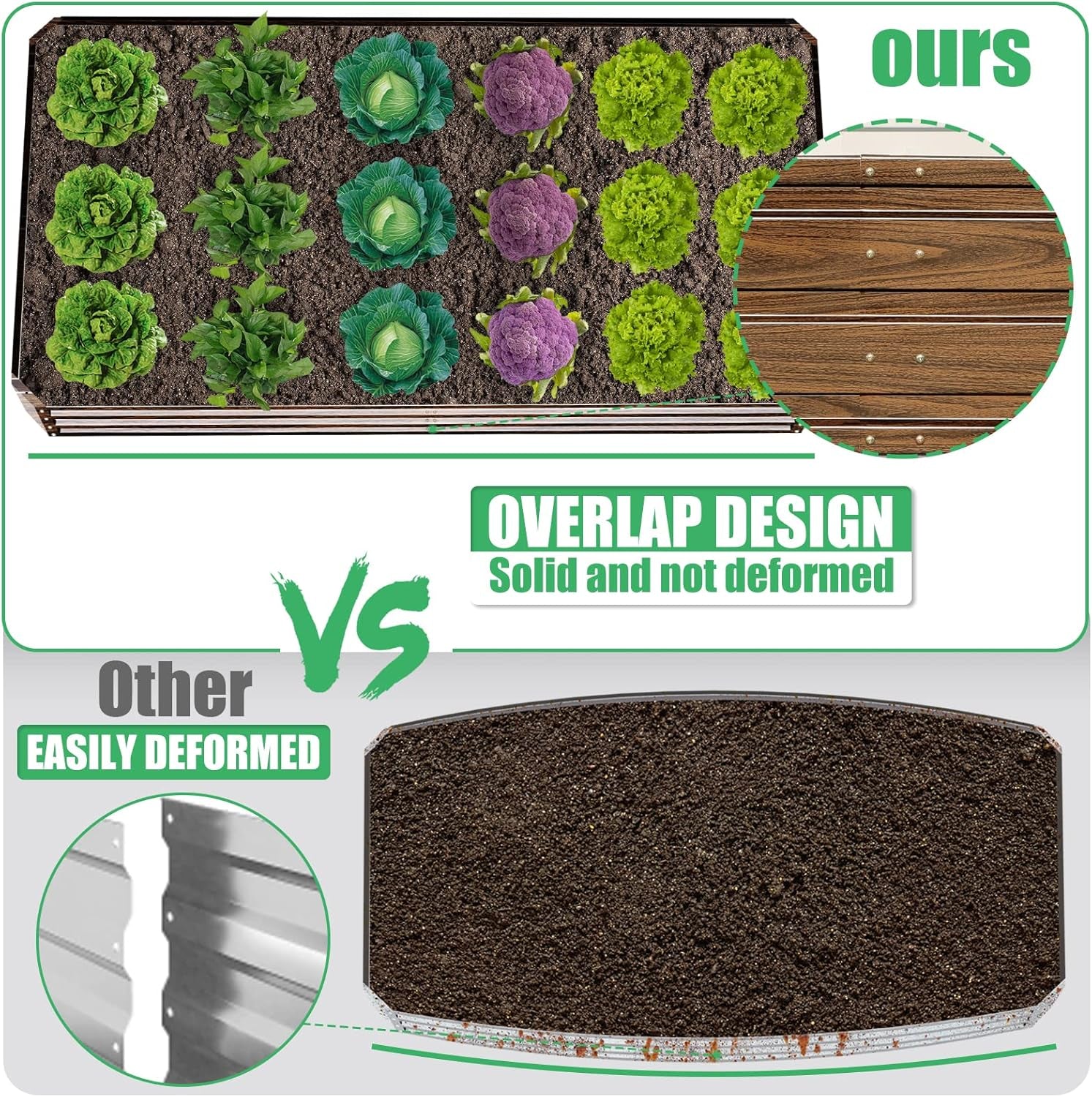 Galvanized Raised Garden Bed 8x4x2FT Outdoor Large Metal Planter Box Steel Kit for Planting Vegetables, Flowers