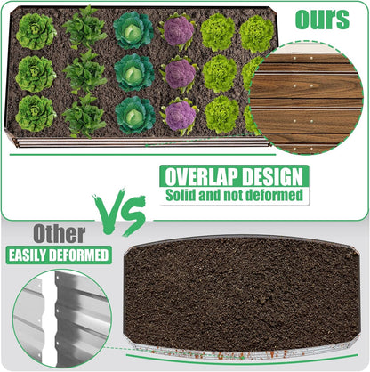 Galvanized Raised Garden Bed 8x4x2FT Outdoor Large Metal Planter Box Steel Kit for Planting Vegetables, Flowers