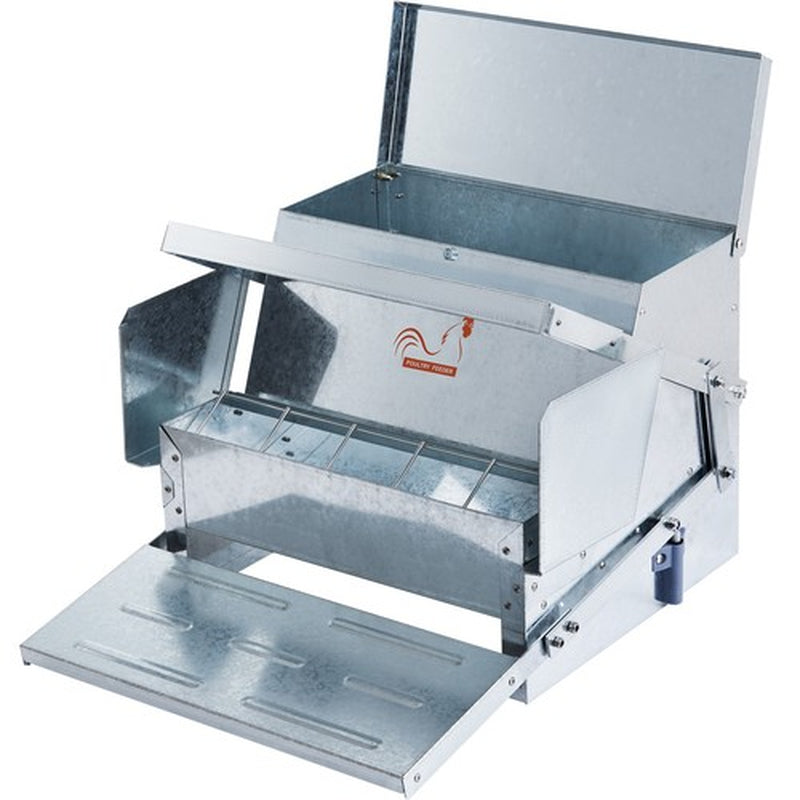 Automatic Chicken Feeder Galvanized Steel Poultry Feeder 25 lb 10 Chickens
