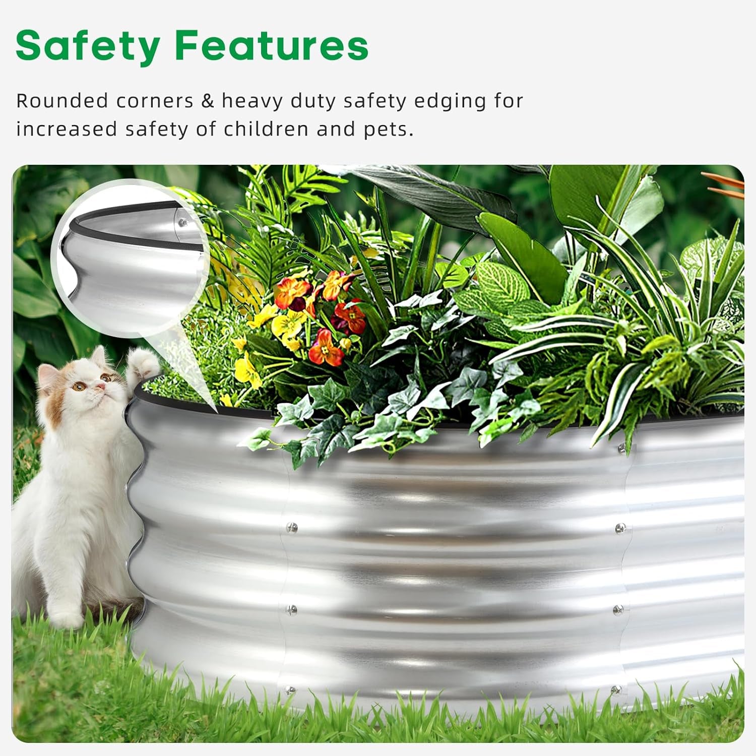 Raised Garden Bed,Galvanized Raised 2 Pcs 4×2×1ft Planter Boxes Outdoor with Easy Assembly, Large Garden Bed for Vegetables, Fruits, Flower