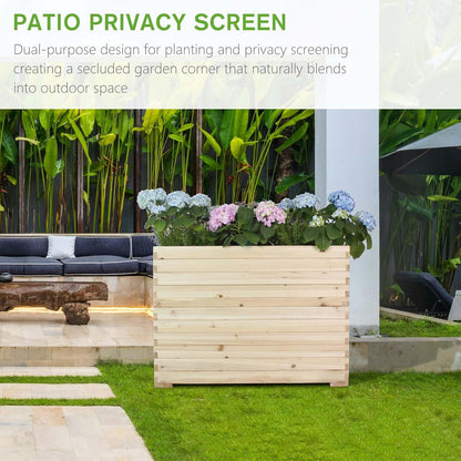 Wood Raised Garden Bed, Rectangular Planter Box Outdoor Large Tall Trough 39"x28"x15" Flower Planters Boxes with Bottom for Plants Herb Patio Porch Balcony Privacy Screen