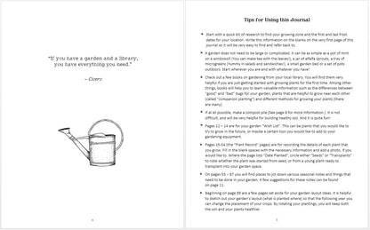 DIGITAL PDF Version - Garden Journal for Kids - 8.5 x 11 and A4 Size Formats