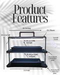 LED Grow Light Plant Stand with two Shelves & Two 10 W Full-Spectrum Light Bars for Seed Starting