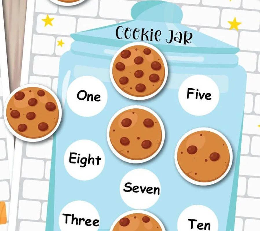 Cookie Jar Counting Activity, Matching Numbers 1-10 Count, Homeschool Learning, Pre-k Learning, Educational Resource.