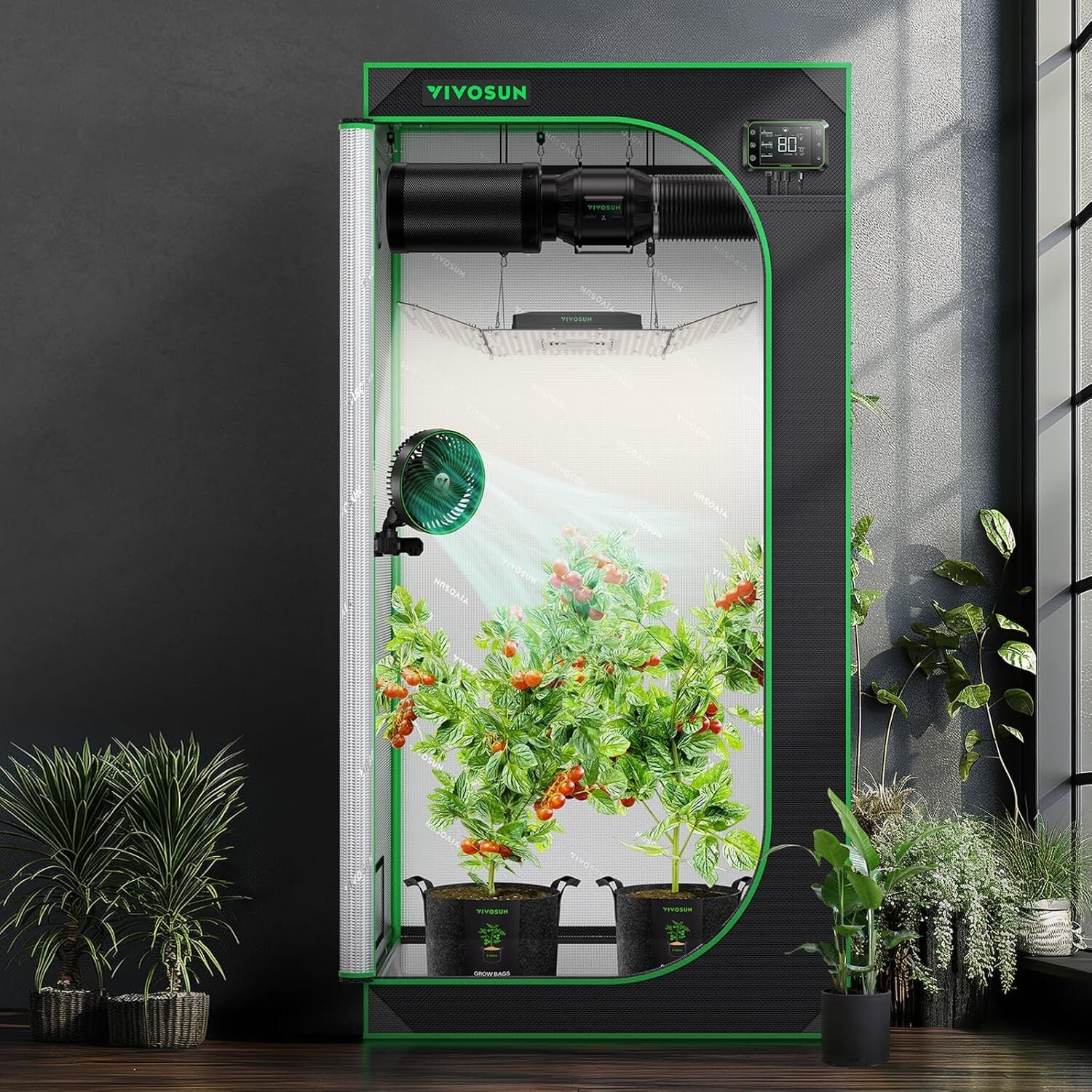 VIVOSUN Indoor Grow Tent 3'x3' Non toxic Mylar Room Reflective 36"x36"x72"