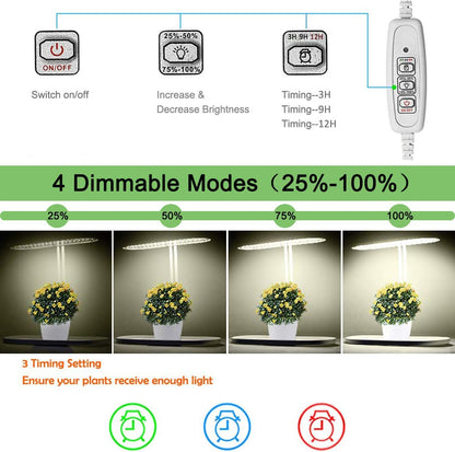 Indoor Garden Led Grow Light:Herb Kitchen Garden Grow Kit - House Plant Growing Lamps Growing System with Timer -4 Dimmable Modes