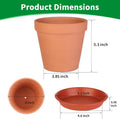 6 Pack 6 Inch Terracotta & Clay Pots with Saucer for Plants, Large Terra Cotta Plant Pot with Drainage Hole, Flowerpot for Indoor Outdoor Plants, Crafts, Wedding Favor