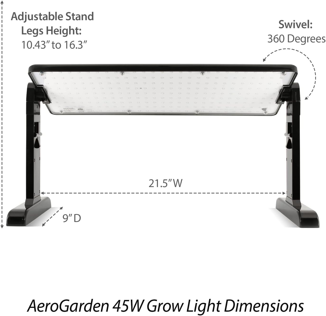 45W LED Grow Light Panel with Stand & Hanging Kit for Healthy Plant Growth