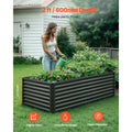 Uimoso Metal Raised Garden Bed Galvanized Planter Box 6x3x2 ft Gray for Outdoors