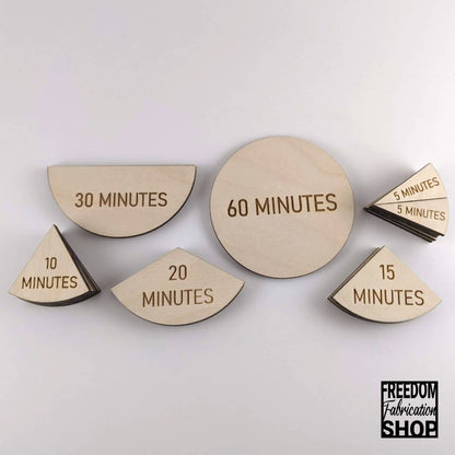 Time Fraction Learning Circles | Learn to tell time | STEM Montessori Wood Math Manipulatives