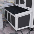 PawHut Wooden Chicken Coop with Nesting Box for 6 Chickens, Dark Gray