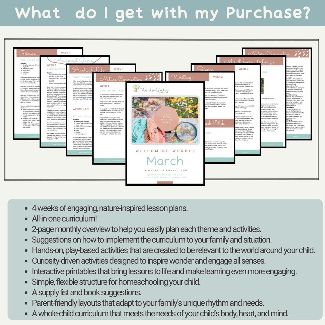 March Kindergarten Curriculum for Homeschoolers: Secular, Whole-child focus, Hands-on