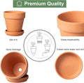 4 Inch Terracotta Pot with Saucer - 6 Pack Small Clay Plant Pots with Drainage Holes, Flower Pots with Tray, Terra Cotta Pots for Indoor Outdoor Plants, Crafts, Wedding Favor