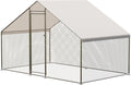Metal Chicken Coop 6.5/13/20 FT Large Walk-in Hen Cage House with Cover Roof NEW