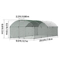 Uimoso Large Metal Walk-in Chicken Coop with Dome Roof, 9x25x6.6 ft Poultry Run