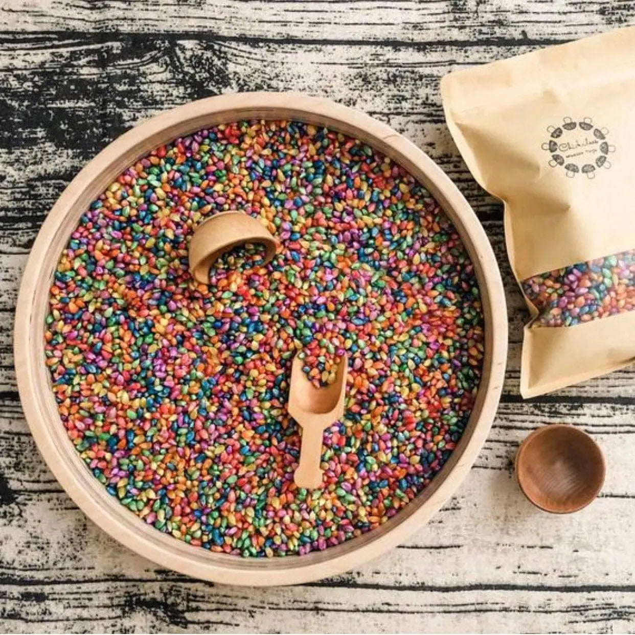 Rainbow Corn Sensory Bin Filler