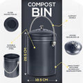 Compost Bin with Lid and 1.3 Gallon Compose Spare Charcoal Filter Utopia Kitchen