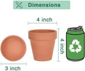 4 Inch Terracotta Plant Pots with Saucer - 6 Pack Clay Flower Pots with Drainage, Great for Plants, Crafts, Wedding Favor