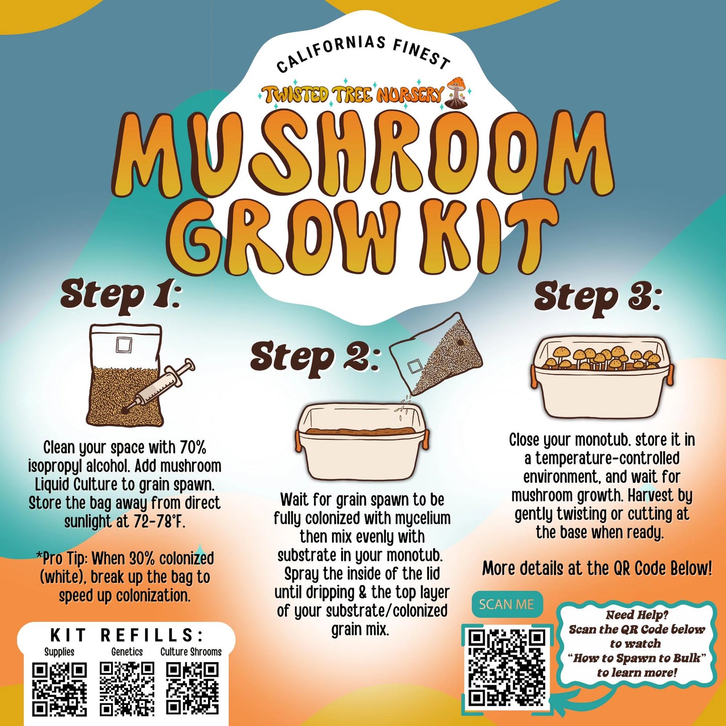 Beginner's Mushroom Grow Kit | Microppose Monotub Easy Cultivation | Magic Mono-tub Tek  DIY Growers | Everything You Need To Grow Mushrooms