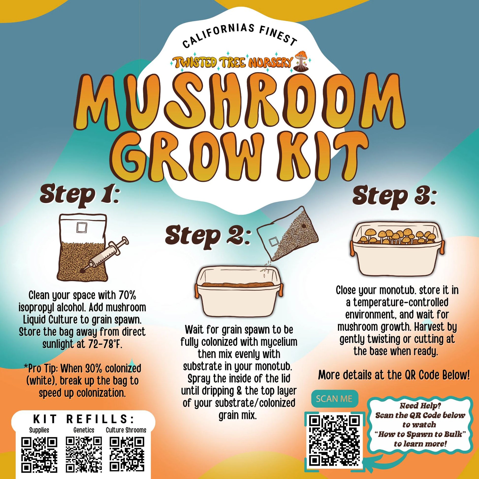 Beginner's Mushroom Grow Kit | Microppose Monotub Easy Cultivation | Magic Mono-tub Tek  DIY Growers | Everything You Need To Grow Mushrooms