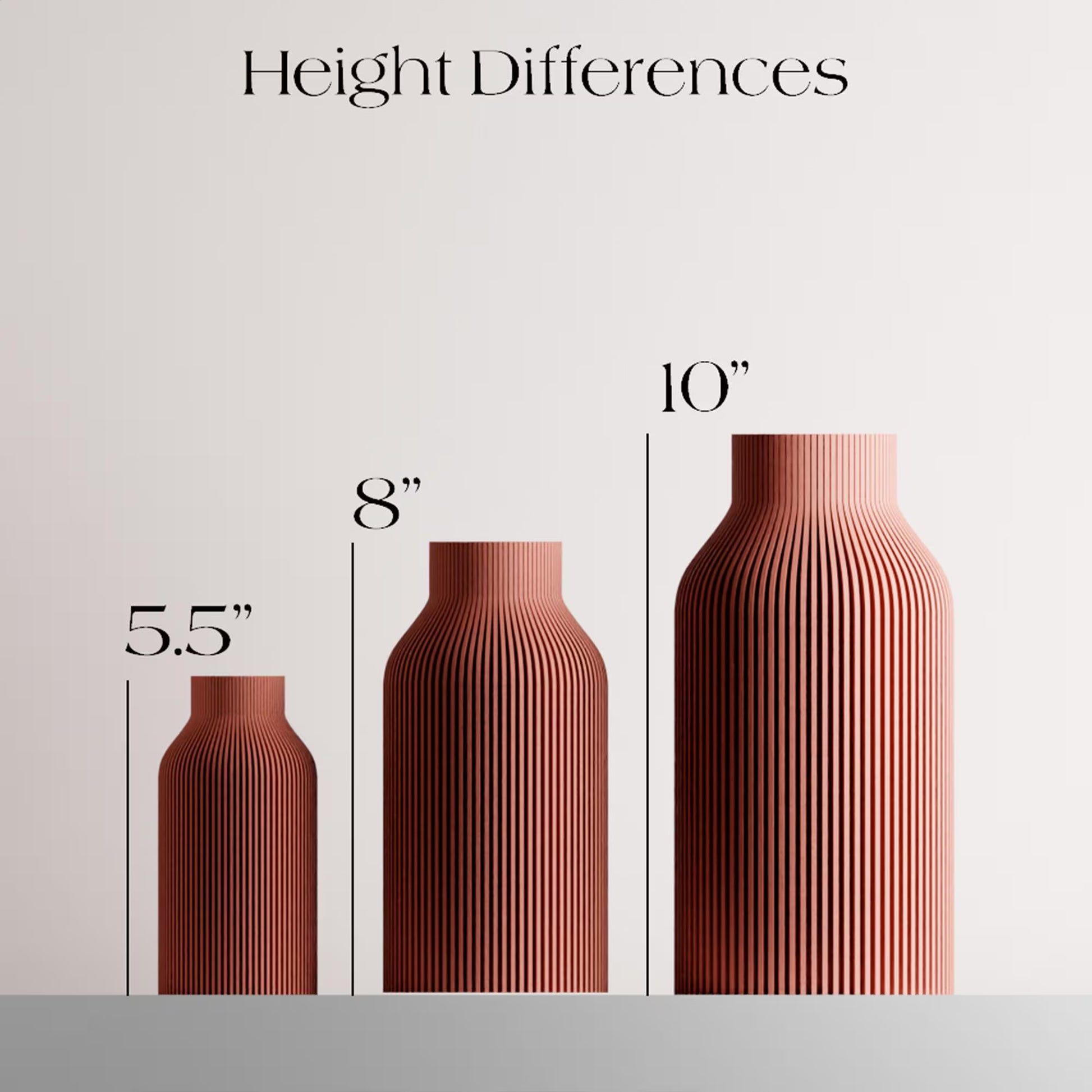 TERRACOTTA Vase "BOTTLE" - Sleek Design - Original and Striking Decor - Perfect for Gifting | Textured