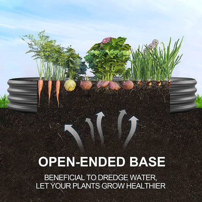 Galvanized Raised Garden Bed Kit, Galvanized Planter Raised Garden Boxes Outdoor, Oval Large Metal Raised Garden Beds for Vegetables(Grey)4×2×1ft(1pcs)