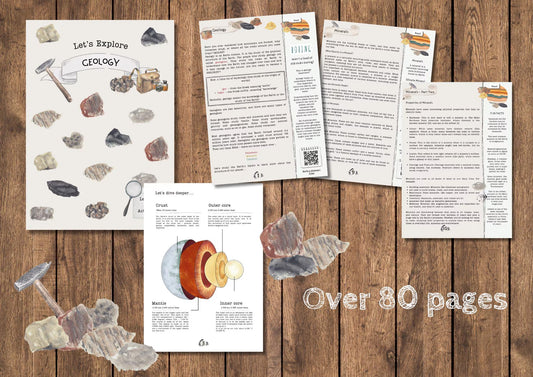DIGITAL Geology, earths layers, nature, homeschool