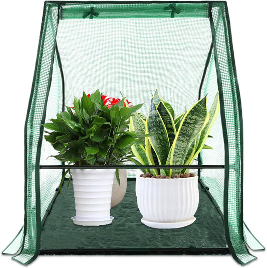 Portable Mini Greenhouse Small Green House with Waterproof Pad 36X36X42 Inch Plant Cover Tent for Garden Small Plants Indoor Outdoor, Green PE