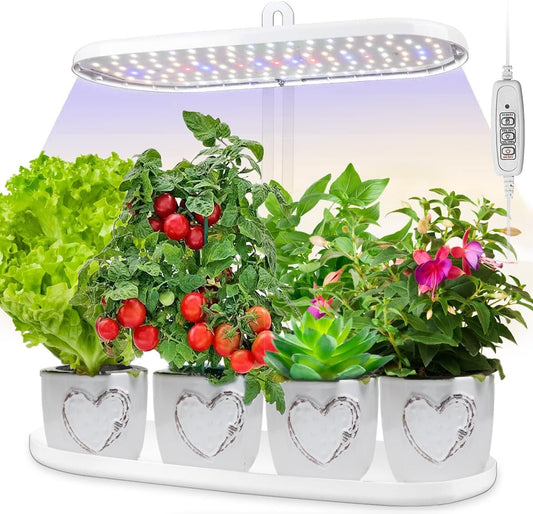 Indoor Garden Led Grow Light:Herb Kitchen Garden Grow Kit - House Plant Growing Lamps Growing System with Timer -4 Dimmable Modes