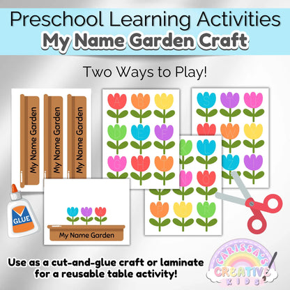 Spring Preschool Name Tracing Activity | Craft Kit For Kids | Homeschool Worksheet Printable | Toddler Busy Book | Sunday School Craft Idea