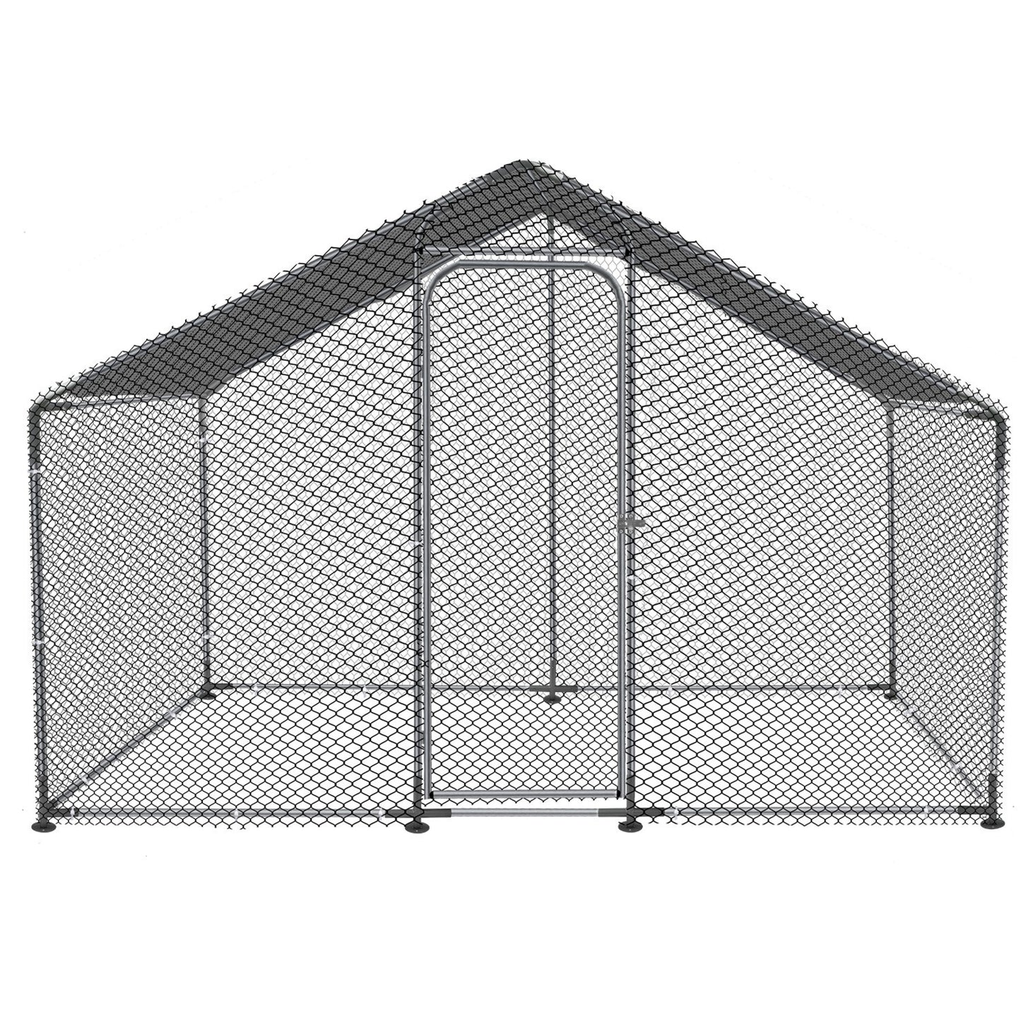 Large Metal Chicken Coop,Walk-in Hen House w/Cover,Poultr