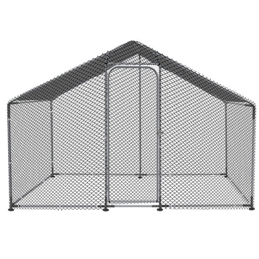 Large Metal Chicken Coop,Walk-in Hen House w/Cover,Poultr