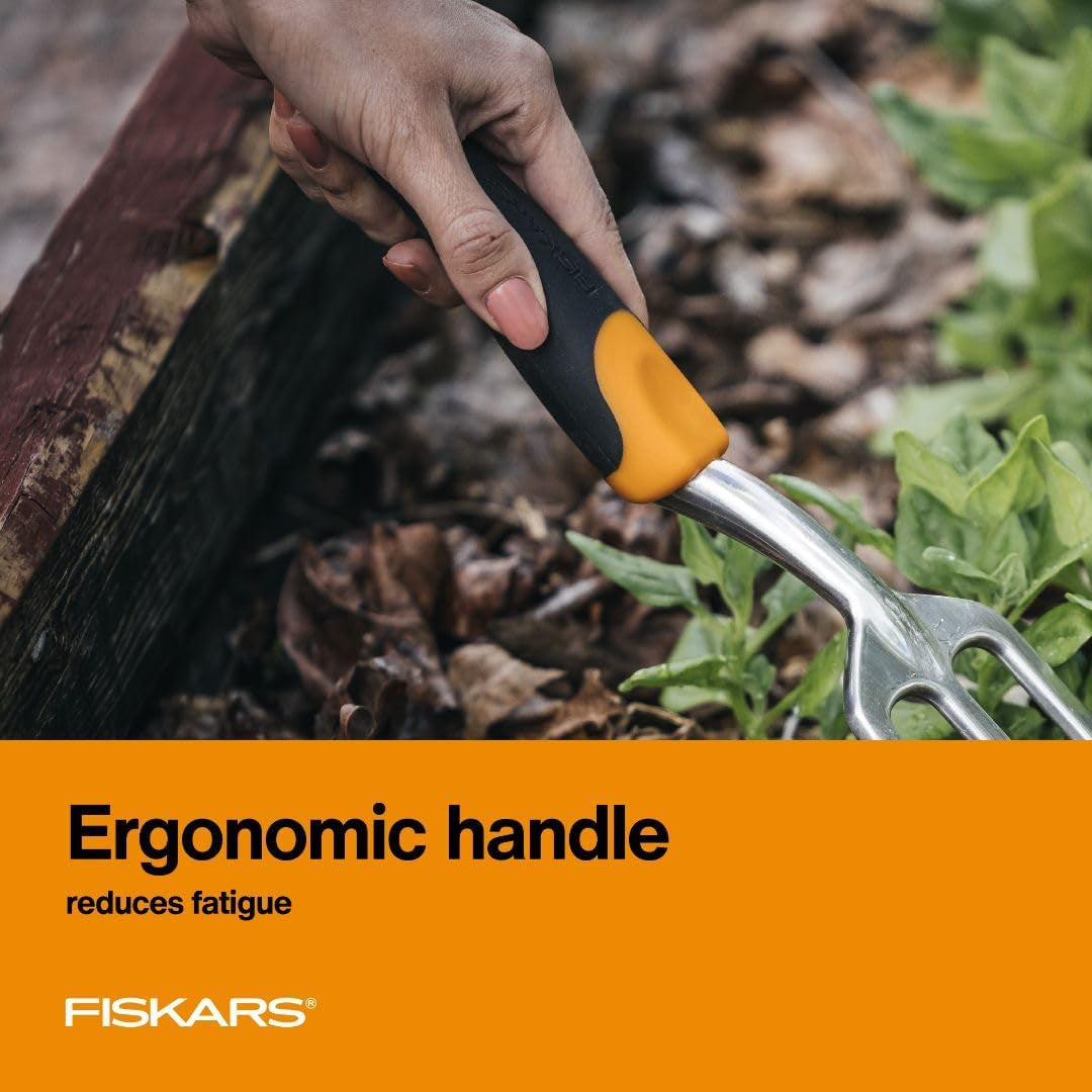Ergo Cultivator for Digging, Aerating Soil, and Weeding, Heavy Duty Garden Tool with Hanging Hole