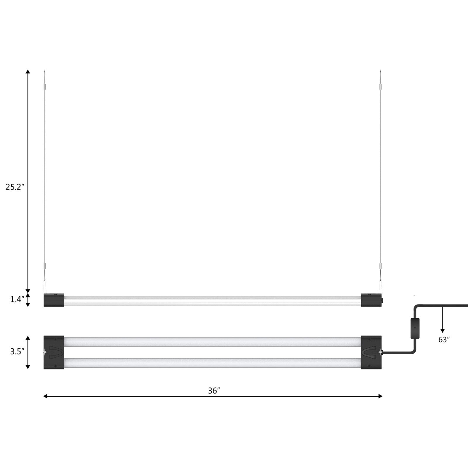 BoostGro LED Plant Grow Light Sunlike Full Spectrum Flower Hydroponics Dual Tube