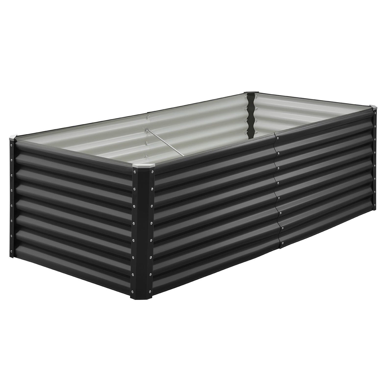 Uimoso Metal Raised Garden Bed Galvanized Planter Box 6x3x2 ft Gray for Outdoors