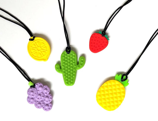 Fruit Sensory Chew Necklace: Silicone Chewlry, Stim Fidget Toy