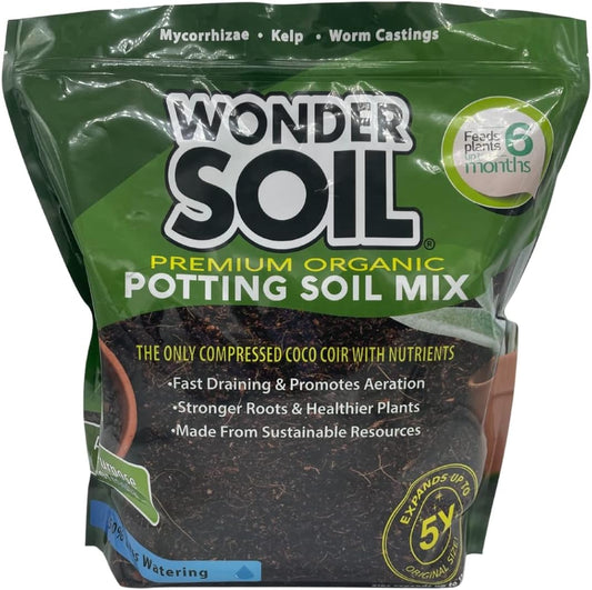 Organic Potting Soil | Ready to Plant Coco Coir Fully Loaded with Nutrients | 3 LBS Bag Expands to 12 Quarts of Indoor Outdoor Soil for Gardens & Plants | Incl Worm Castings, Perlite