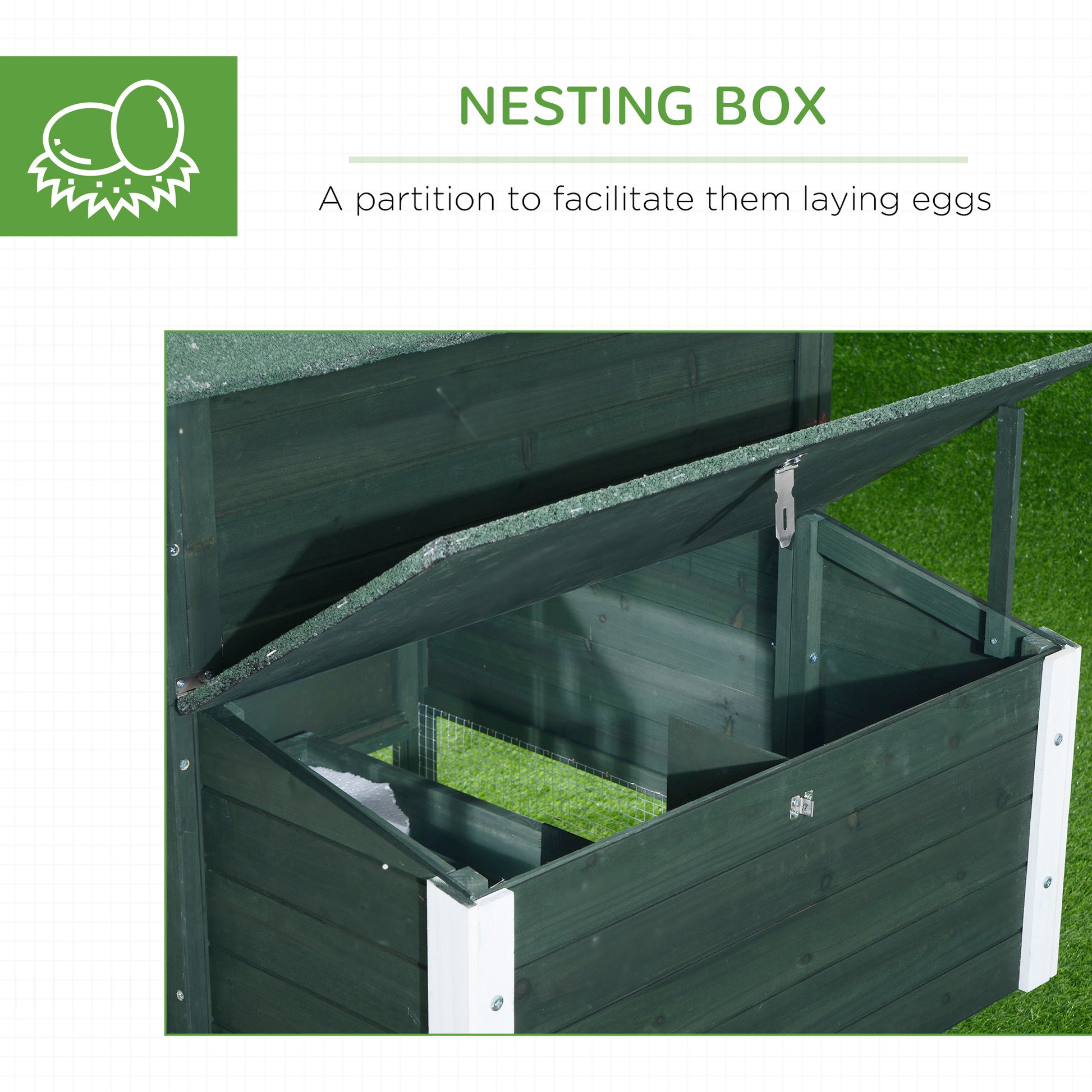 PawHut 84'' Chicken Coop Deluxe Wooden House Hen Backyard Poultry Hutch Run Box