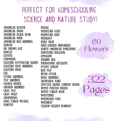 HUGE Homeschool Flower Notebooking Pack 322 Pages Flower Garden Unit Study Worksheets Curriculum Nature Journal Flashcard Coloring Page