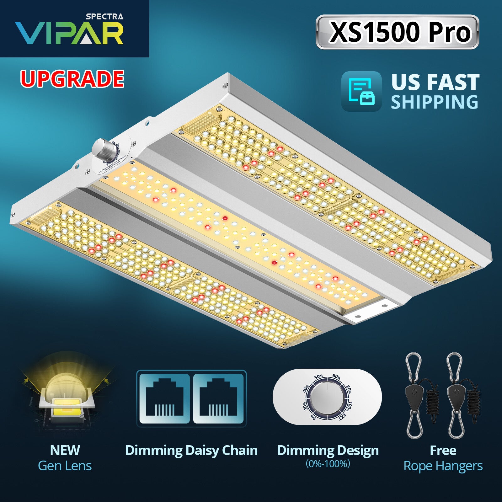 VIPARSPECTRA XS1500 Pro 150W LED Grow Light Full Spectrum Indoor Grow Tent Kits