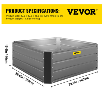 VEVOR Galvanized Raised Garden Bed Planter Box for Plant Flower Vegetable