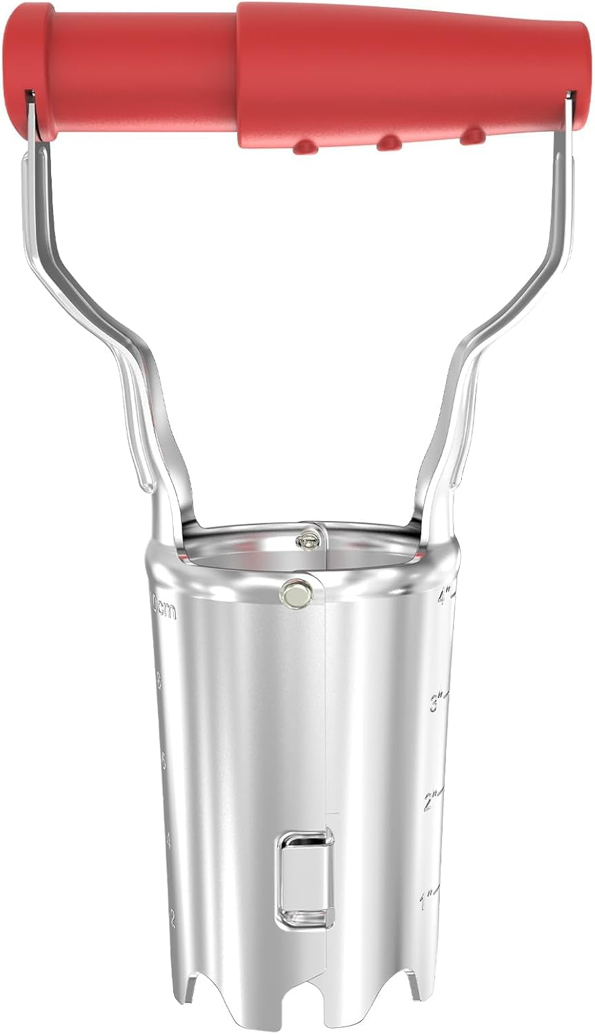 Bulb Planter with Depth Markers - Automatic Soil Releasing Seed Bulb Transplanter for Planting/Digging Tulips, Daffodils, Dahlias and More